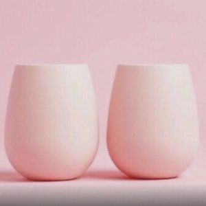 Odeme What a Pair Silicone Picnic Wine Glasses in Pink, NWT‎